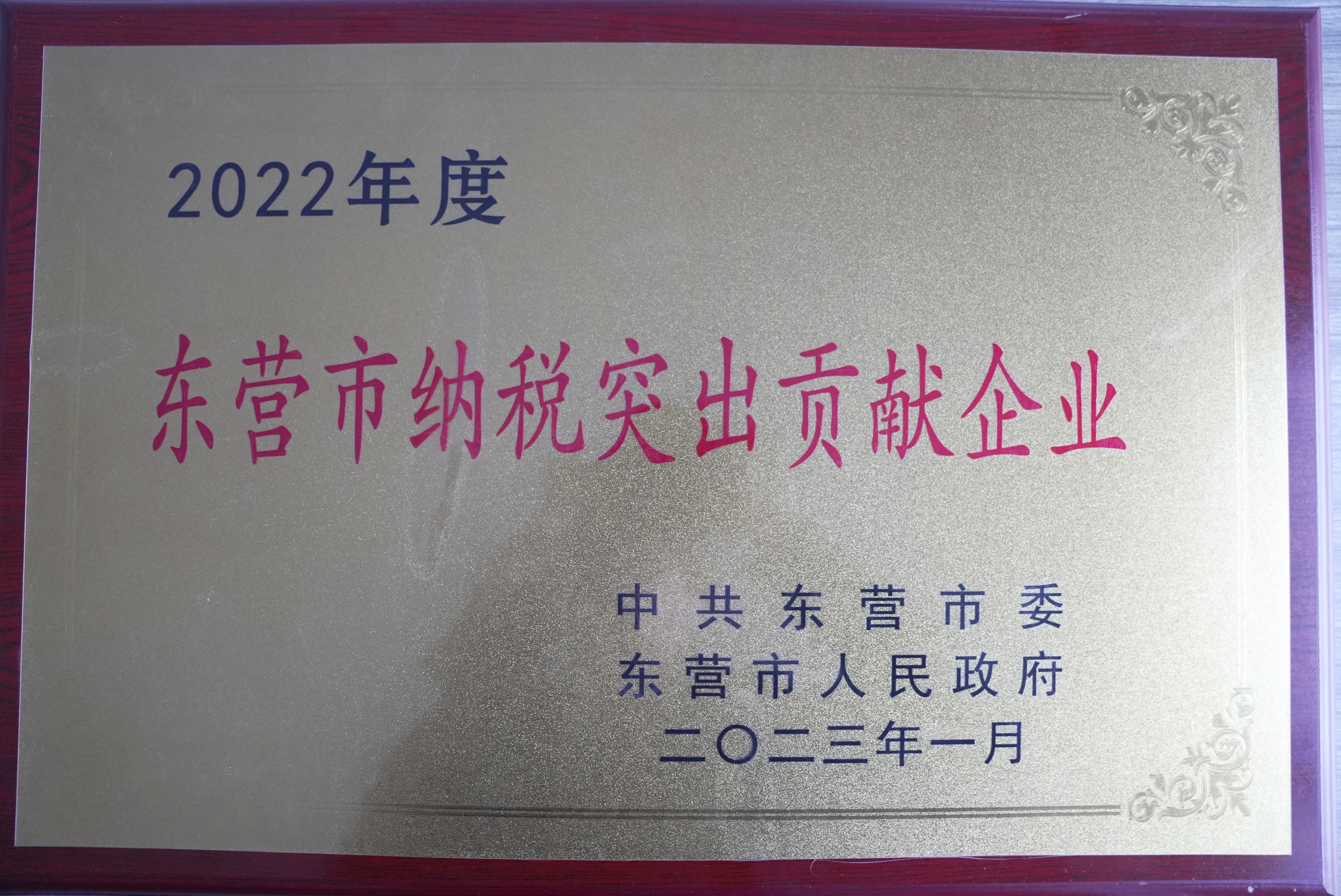 東營市納稅突出貢獻企業